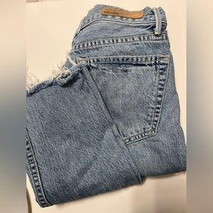Grlfrnd Karolina High Waist Distressed Raw Hem Jeans Size 26 in Late Night